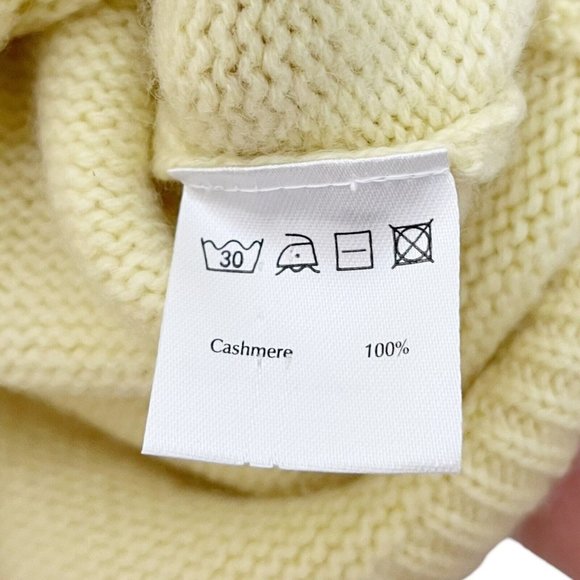 MANDKHAI Oversized Mongolian Cashmere Turtleneck Sweater Jumper Yellow One Size - Picture 11 of 12